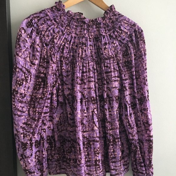 Purple batik pattern Blouse - Picture 5 of 7